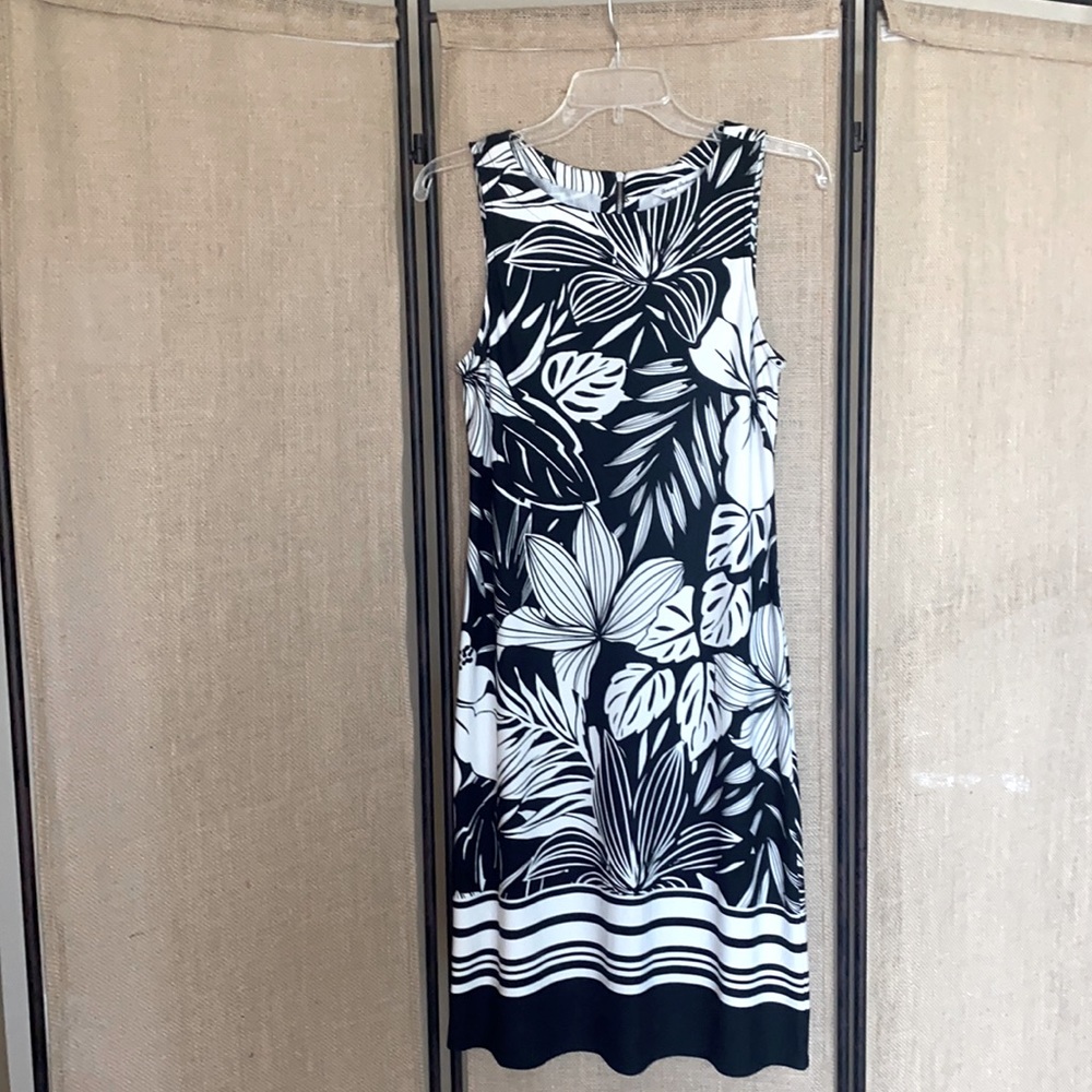 NWOT Tommy Bahama black white Hawaiian slip dress